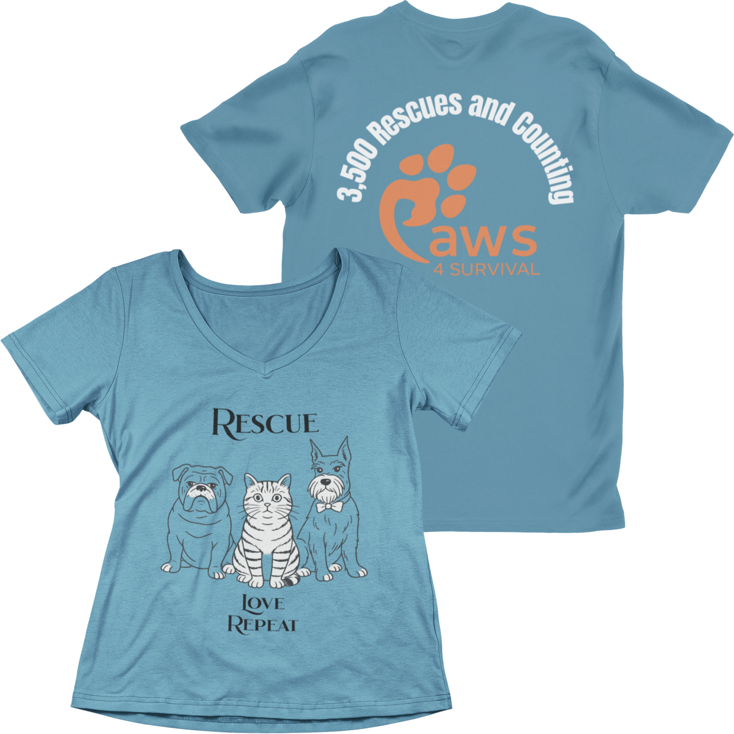 Paws 4 Survival: Rescue, Love, Repeat Tee