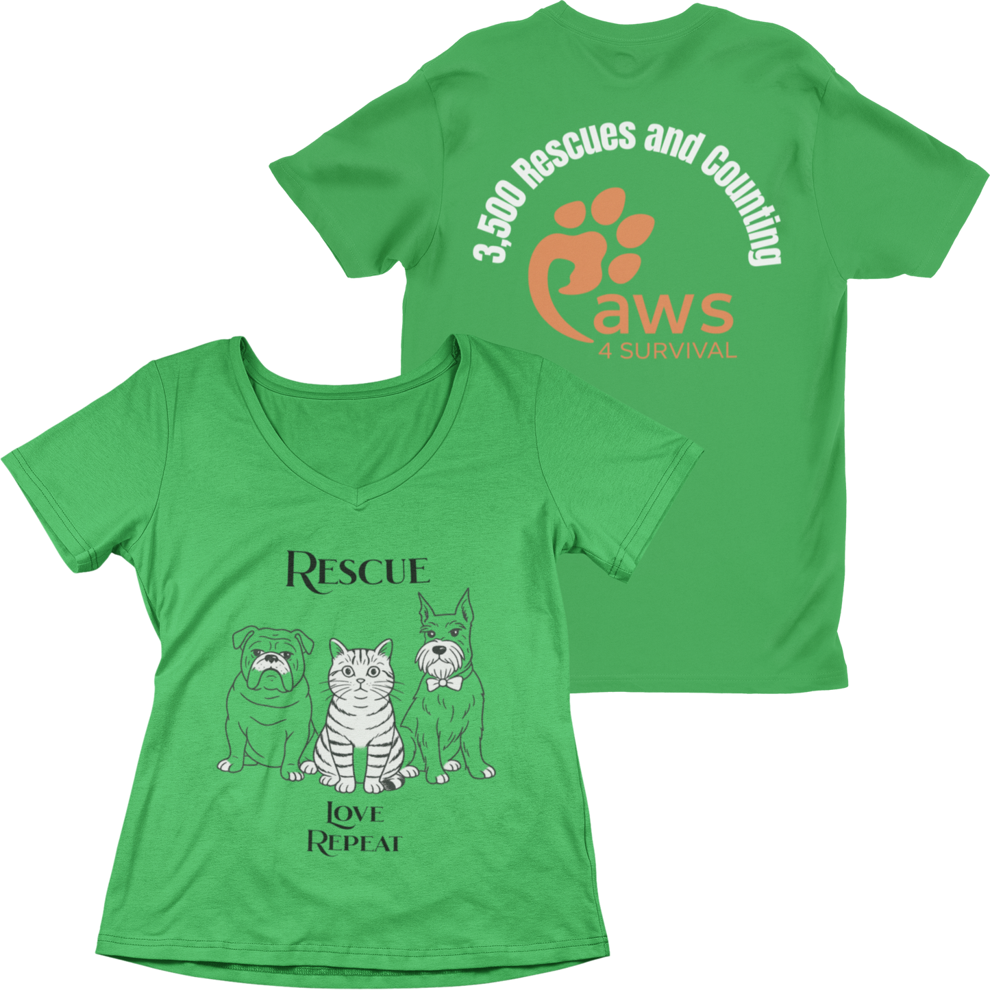 Paws 4 Survival: Rescue, Love, Repeat Tee