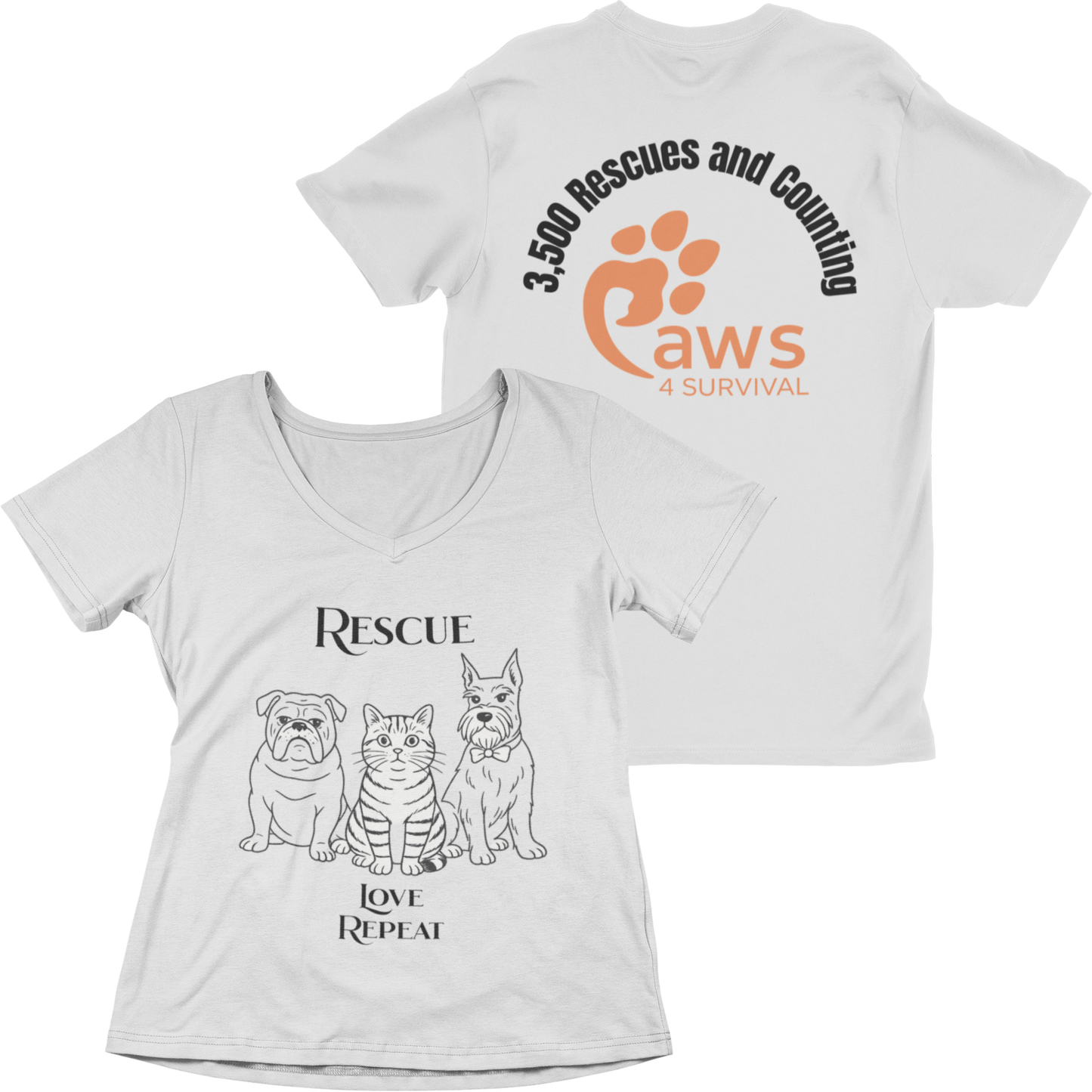 Paws 4 Survival: Rescue, Love, Repeat Tee