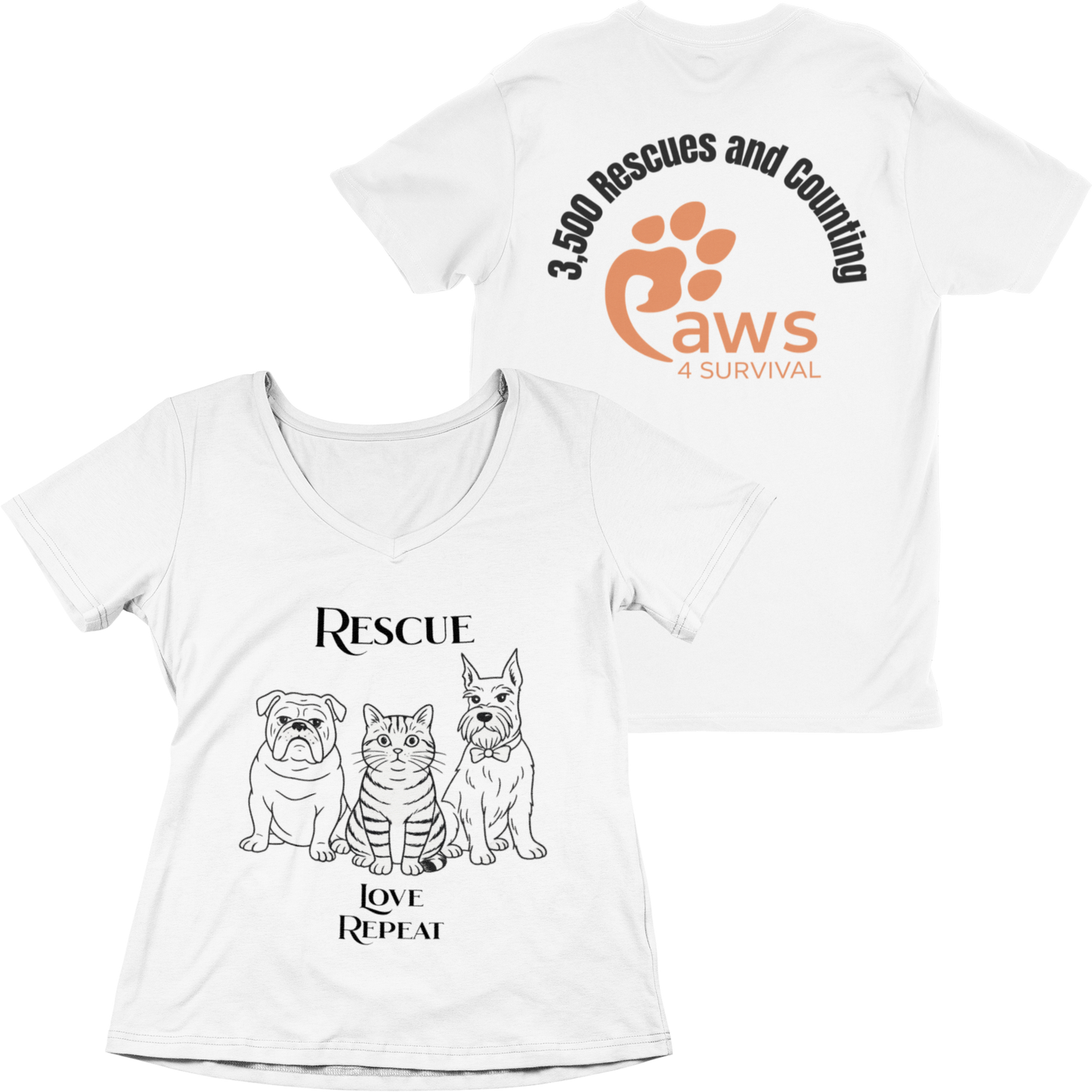 Paws 4 Survival: Rescue, Love, Repeat Tee
