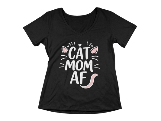 Cat Mom AF Women’s V-Neck