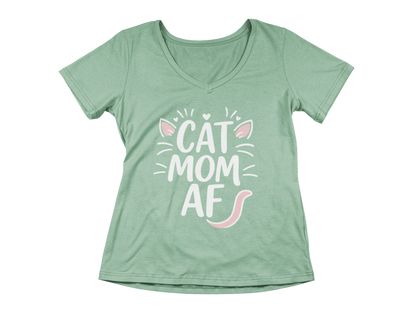 Cat Mom AF Women’s V-Neck