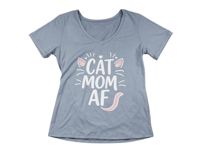 Cat Mom AF Women’s V-Neck