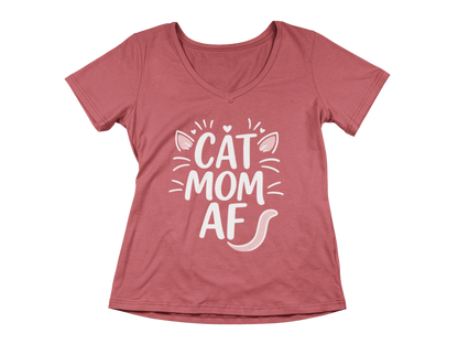Cat Mom AF Women’s V-Neck