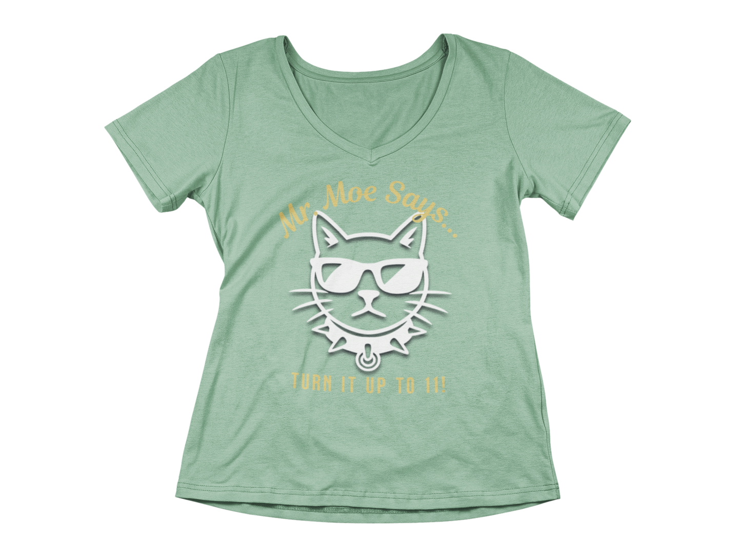 Mr. Moe Says - Turn It Up To 11! Women's V-Neck