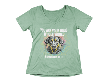 You Are Your Dog’s Whole World Women’s V-Neck