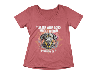 You Are Your Dog’s Whole World Women’s V-Neck