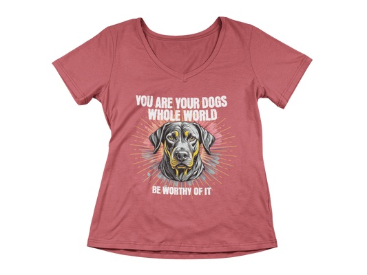 You Are Your Dog’s Whole World Women’s V-Neck
