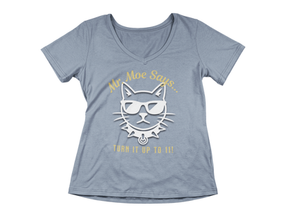 Mr. Moe Says - Turn It Up To 11! Women's V-Neck