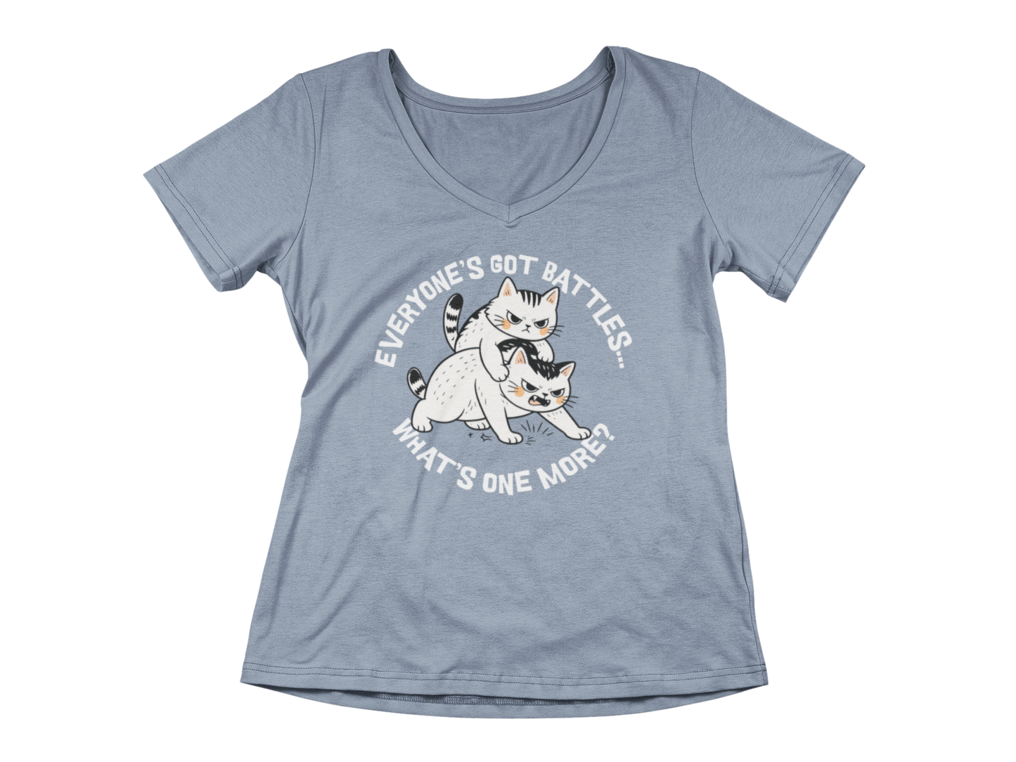 Cat Fight  Woman's V-Neck Tee