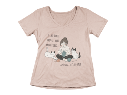 Cats and Crochet Woman's V-Neck Tee