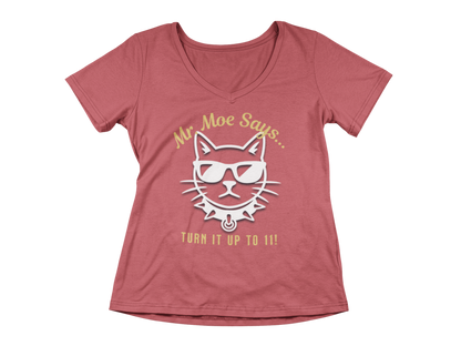 Mr. Moe Says - Turn It Up To 11! Women's V-Neck