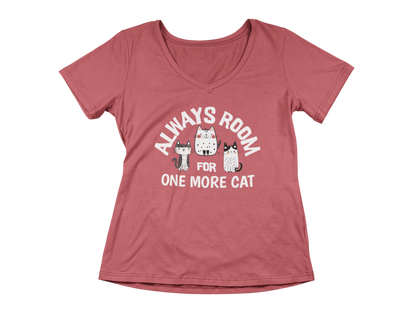 Always Room For One More Cat Woman's V-Neck Tee