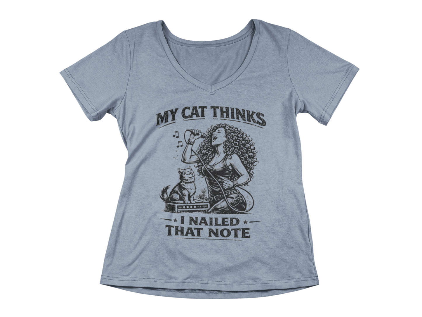 My Cat Thinks I Nailed That Note – Woman's V-Neck
