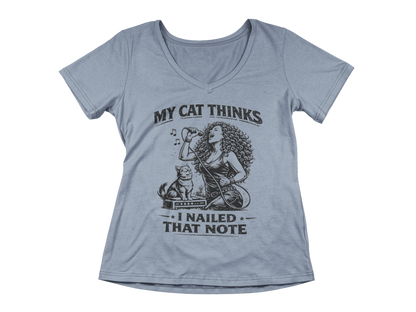 My Cat Thinks I Nailed That Note – Woman's V-Neck