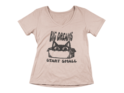 Big Dreams Start Small  Woman's V-Neck Tee