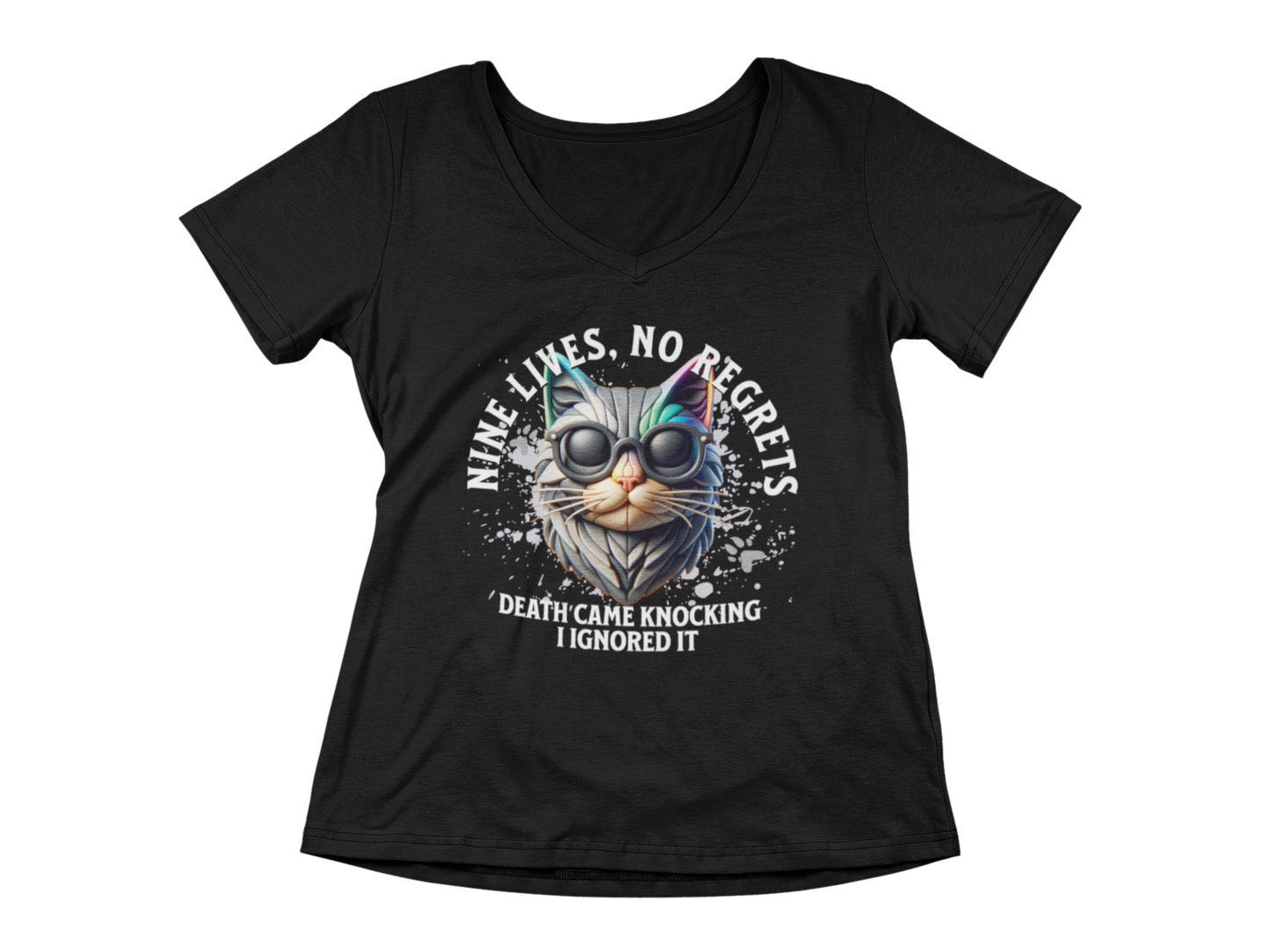 Nine Lives, No Regrets Women’s V-Neck