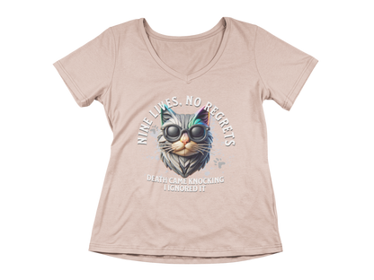 Nine Lives, No Regrets Women’s V-Neck