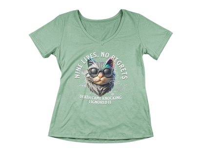 Nine Lives, No Regrets Women’s V-Neck