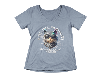 Nine Lives, No Regrets Women’s V-Neck