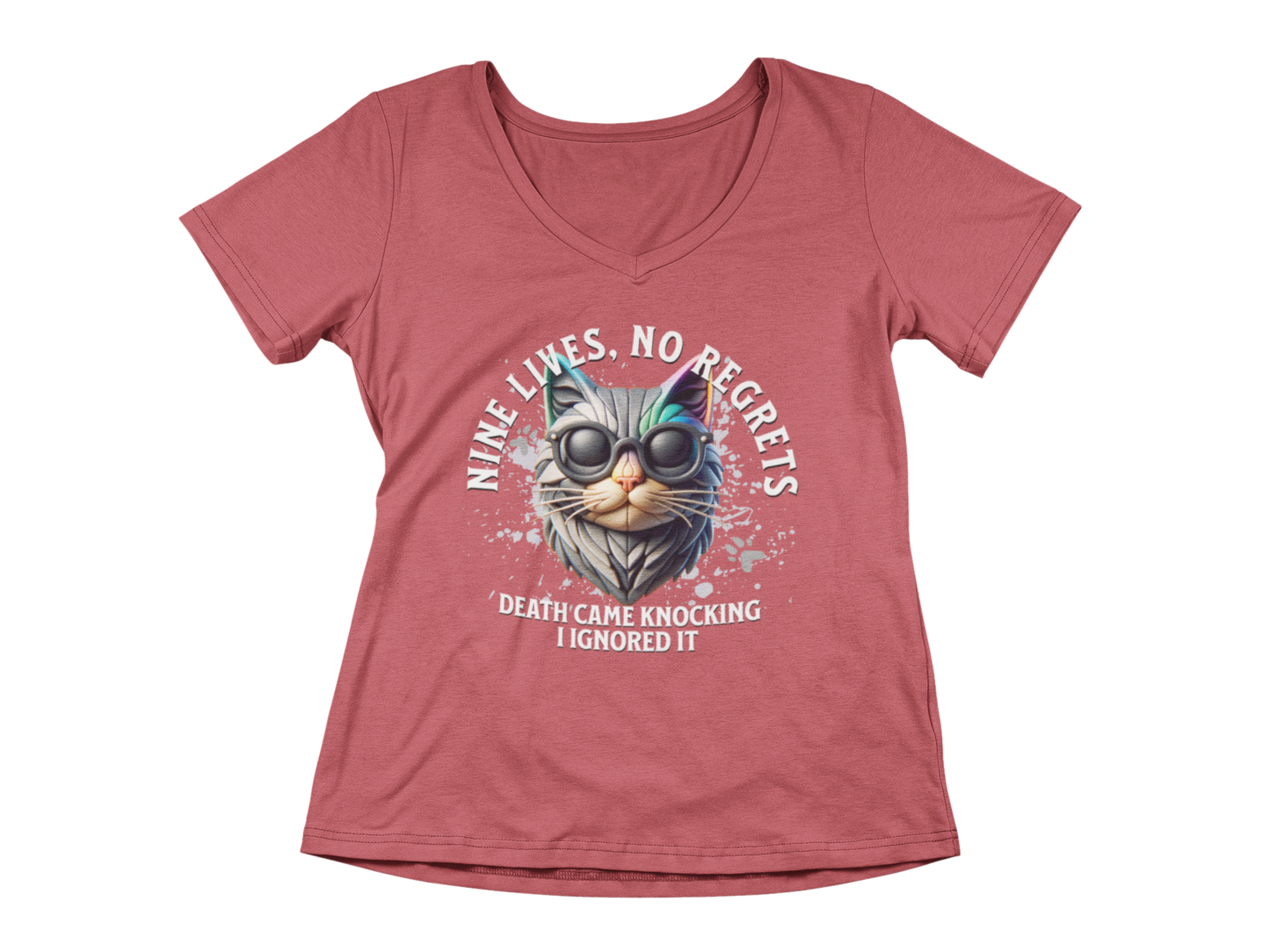 Nine Lives, No Regrets Women’s V-Neck