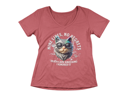 Nine Lives, No Regrets Women’s V-Neck
