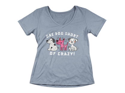 One Dog Short of Crazy! Women's V-Neck