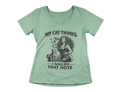My Cat Thinks I Nailed That Note – Woman's V-Neck