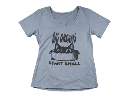 Big Dreams Start Small  Woman's V-Neck Tee