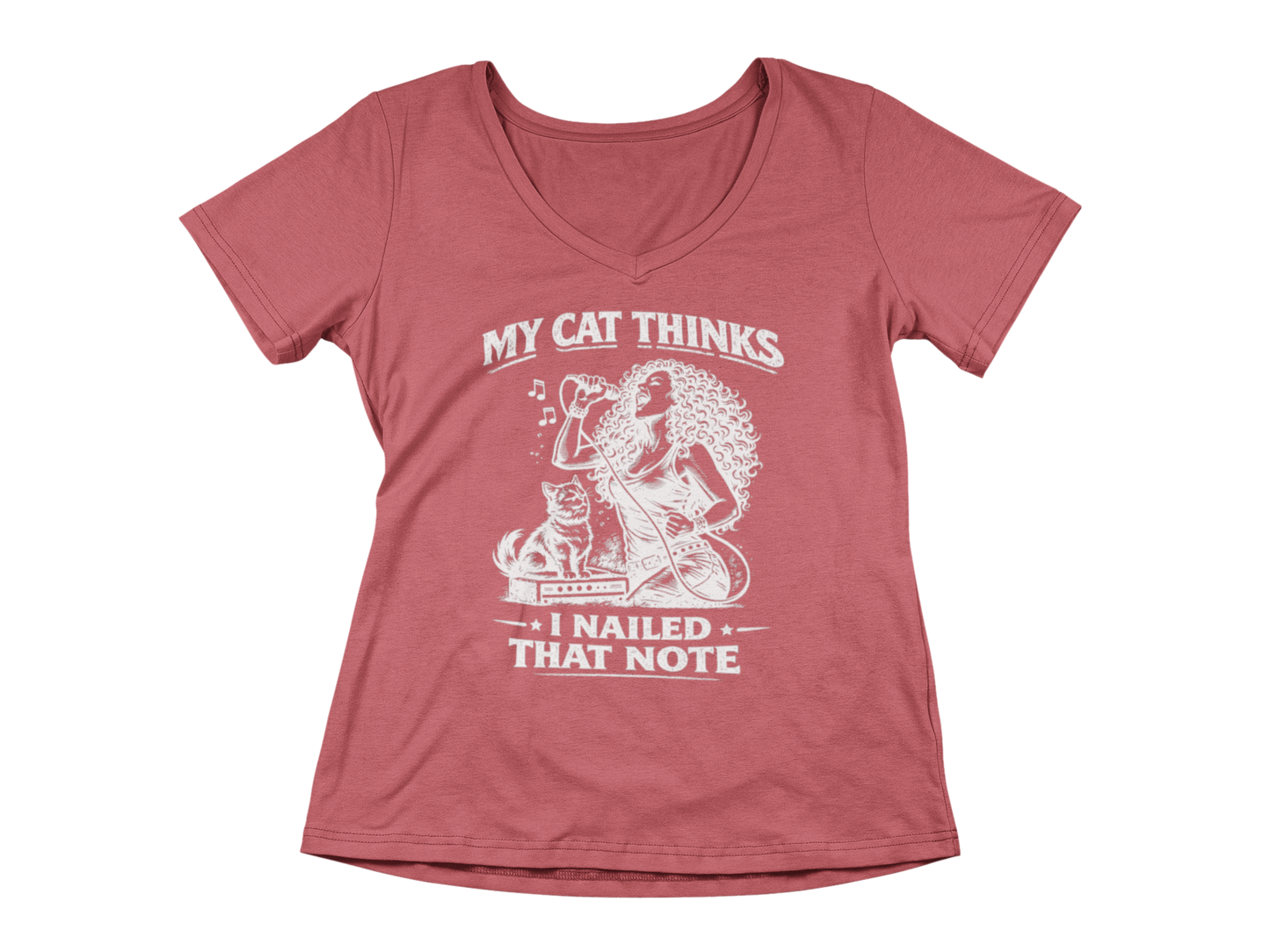 My Cat Thinks I Nailed That Note – Woman's V-Neck