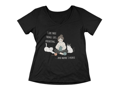 Cats and Crochet Woman's V-Neck Tee
